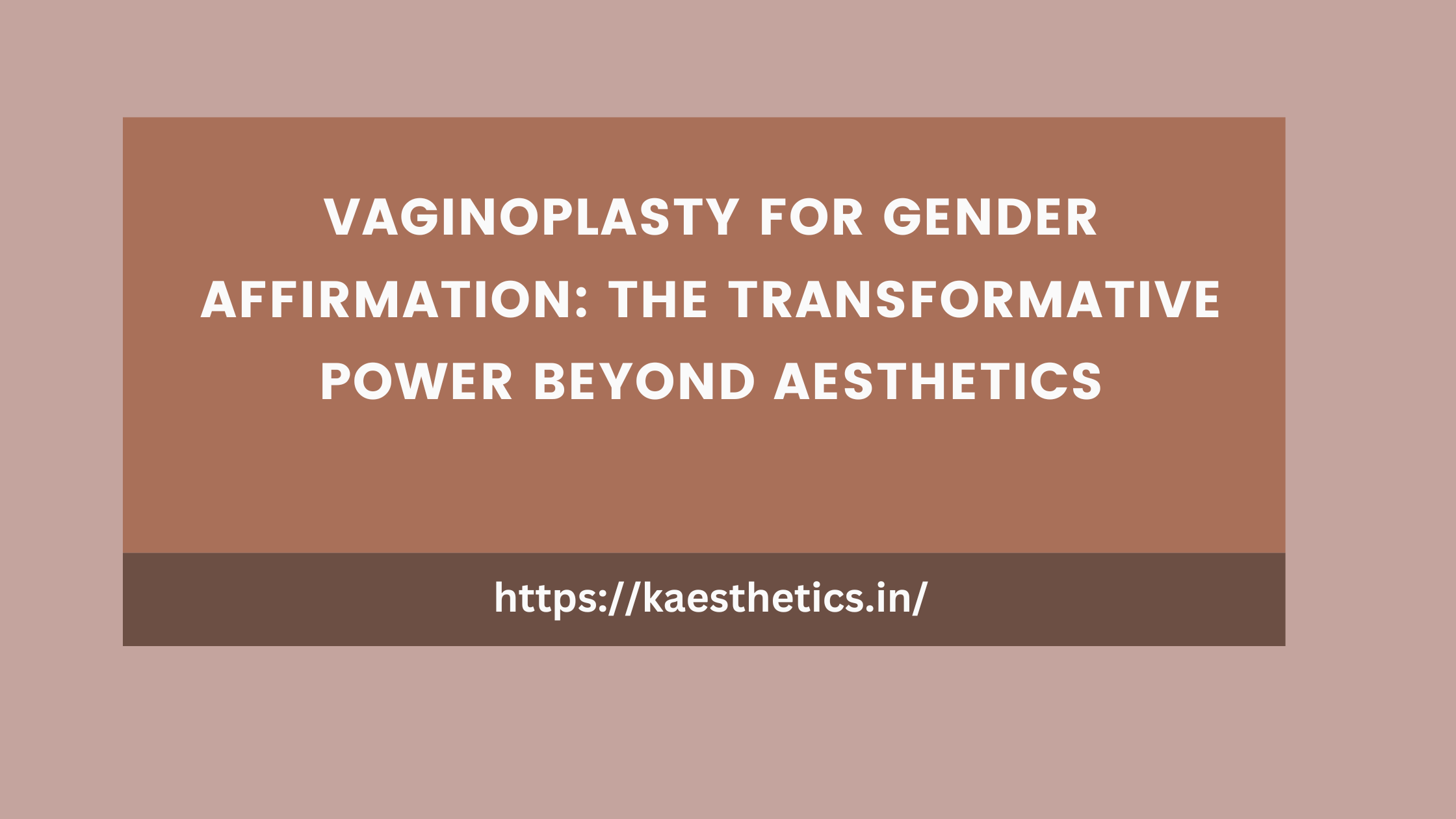 Vaginoplasty for gender affirmation: The transformative power beyond aesthetics