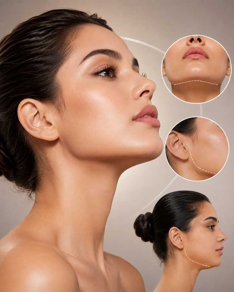Chin and jawline submental VASER definition